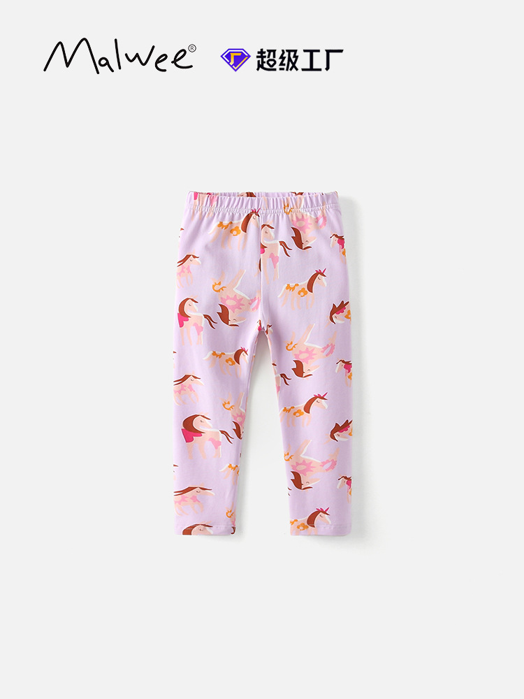 Pantalones de niñas malwee transfronterizos otoño y invierno nuevos pantalones de cintura elástica para niños europeos y medianos lindos leggings para niñas
