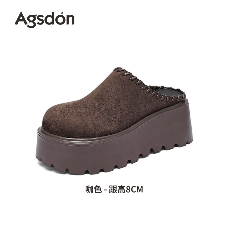 Zapatos Birken de fondo grueso para mujeres 2025, nuevo otoño y invierno, pequeño hombre perezoso con un pedazo de cabeza y medio trapezo