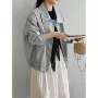 宽松翻领复古休闲皮衣