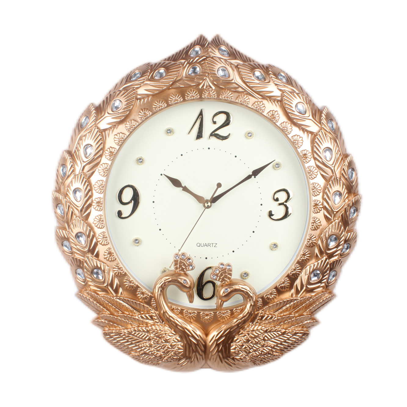 Pavo real Reloj de pared de estilo europeo hogar sala de estar dormitorio reloj decorativo mudo simple artístico creativo moda personalizada Reloj de pared