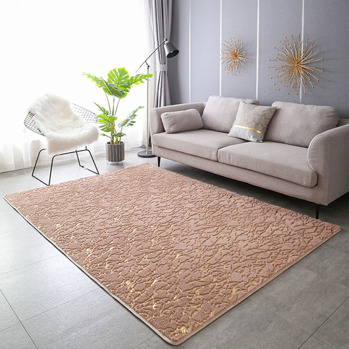 Imitation rabbit down carpet, living room sofa blanket, modern simple plush hot stamping floor mat, study room cloakroom full floor mat