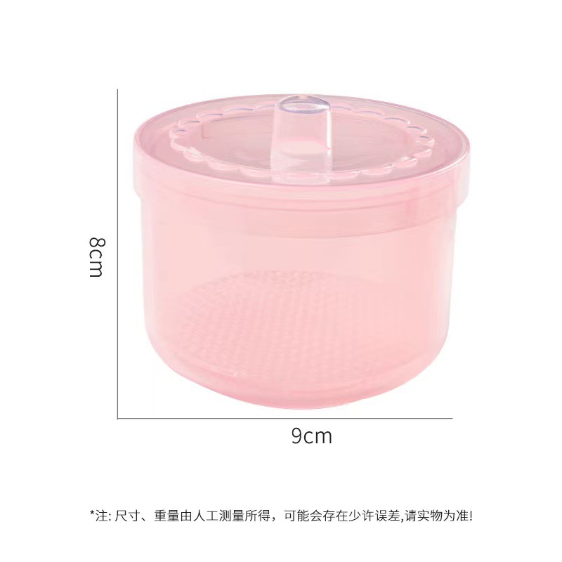 Caja de limpieza de la cabeza de pulido de uñas, caja de desinfección de inmersión de alcohol, herramienta de desinfección especial para almacenar la cabeza de pulido