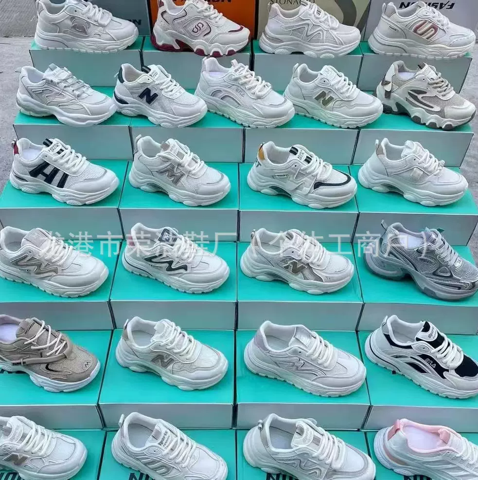 秋冬皮面老爹鞋双网新款贴皮女鞋地摊鞋处理鞋运动鞋尾货鞋杂款鞋