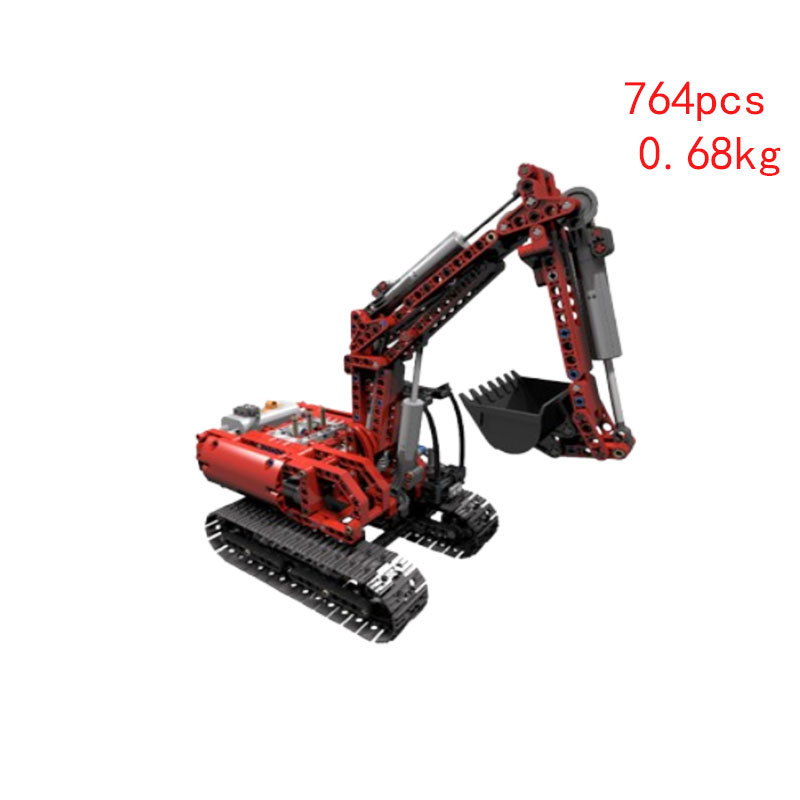 Cross-border Hot-selling In-stock MOC-14261 Small Particle Assembly Building Block Toy Red Excavator Educational Model_voghion.com