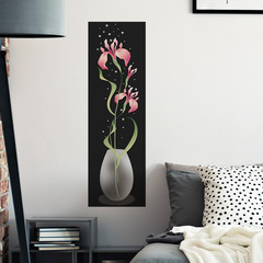 New FX-D412 Personalized Flower Vase TV Background Wall Decor Room Decoration Item Wall Sticker Self-adhesive