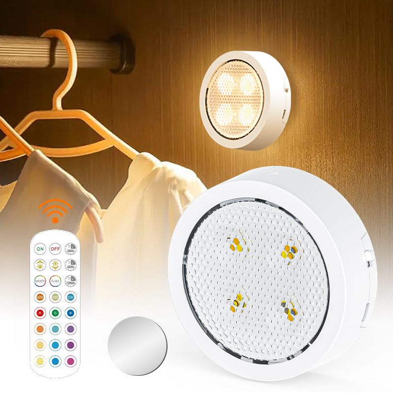 Remote Control Rechargeable Ambient Cabinet Kitchen Holiday Lighting Led Press Dimming Color-Adjustable Magnetic Night Light Can Be Used as a Desk Lamp