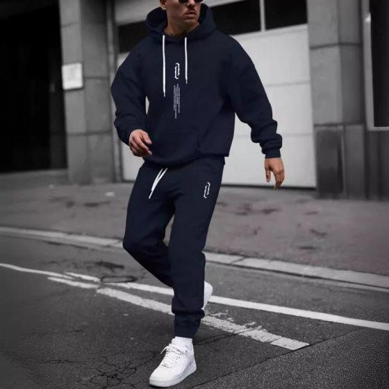 New Men's Pullover Hooded Sweatshirt Printing Logo Letter Loose Sweatshirt Coat Long Sleeve Trousers suit