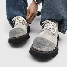 小从复古反绒德比鞋男厚底增高休闲百搭通勤潮款男鞋24229-K