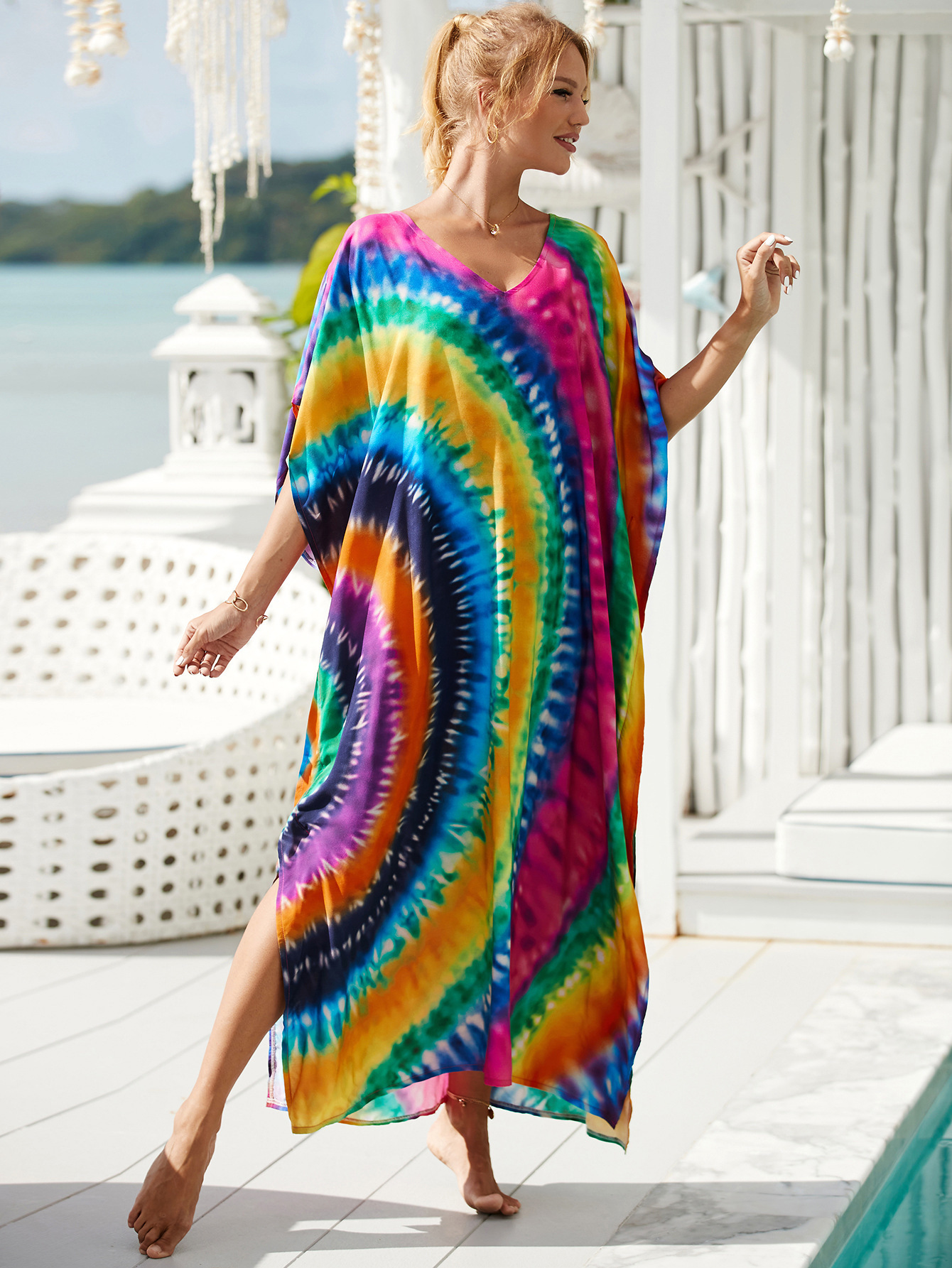 Women's Color Block Vacation Cover Ups display picture 17