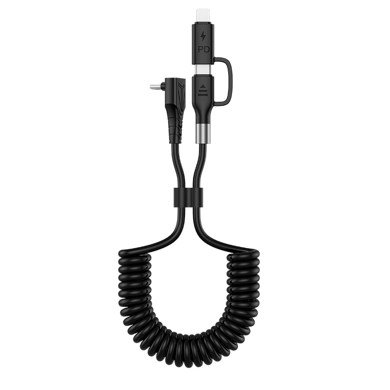 PD cable de datos telescópica primavera TYPE-C cable de carga del coche adecuado para Tesla Model3/Y teléfono móvil cable de carga rápida