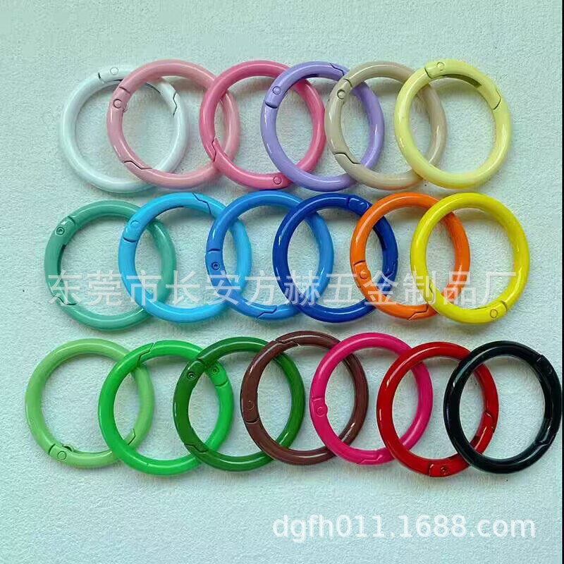 Outer diameter 40MM color metal open circle paint zinc alloy spring ring card ring Book Ring color spring buckle Outer diameter 40MM color metal open circle paint zinc alloy spring ring card ring Book Ring color spring buckle