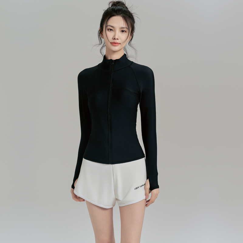Swimsuit Women's Split Two-Piece New Conservative Long-Sleeved Zipper with Chest Pad Sun Protection Sports Hot Spring Swimsuit Swimsuit Women's Split Two-Piece New Conservative Long-Sleeved Zipper with Chest Pad Sun Protection Sports Hot Spring Swimsuit