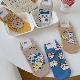 袜子女春秋薄款透气水果袜浅口隐形ins潮可爱日系船袜春夏学生袜
