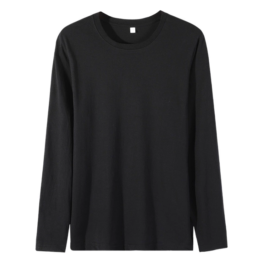 Прямые продажи с фабрики поколения 180 грамм чесаного хлопка футболки с круглым вырезом и длинными рукавами Мужская Повседневная Базовая рубашка Joker