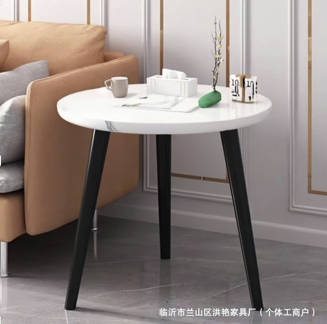 단층 원형 - 화이트 마블 패턴