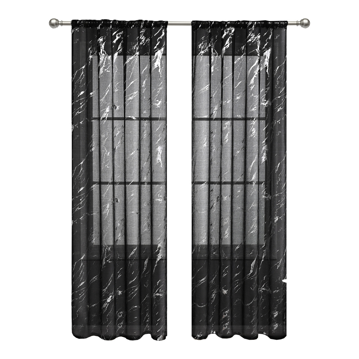 Transfronterizo Quanduoli plata marmol cortinas de barra de mediascolarización cortinas de salón cortinas terminadas TEMU