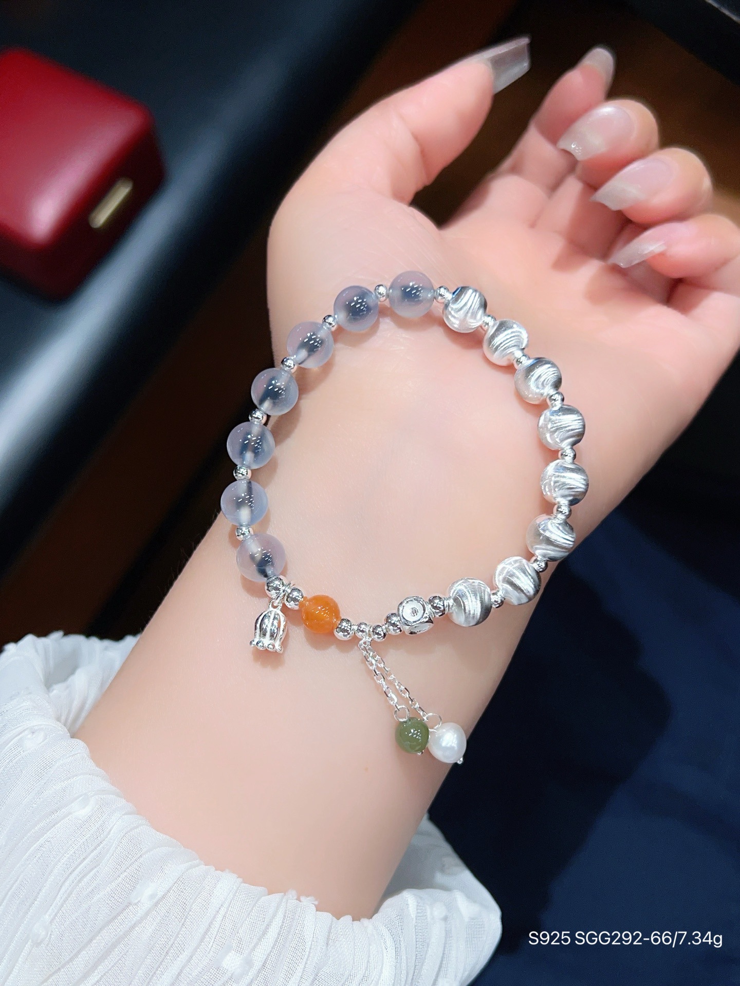 S925 pulsera de mariposa de amatista de plata esterlina joyería de plata femenina con cuentas diseño de nicho pulsera de cristal rosa regalo para novia