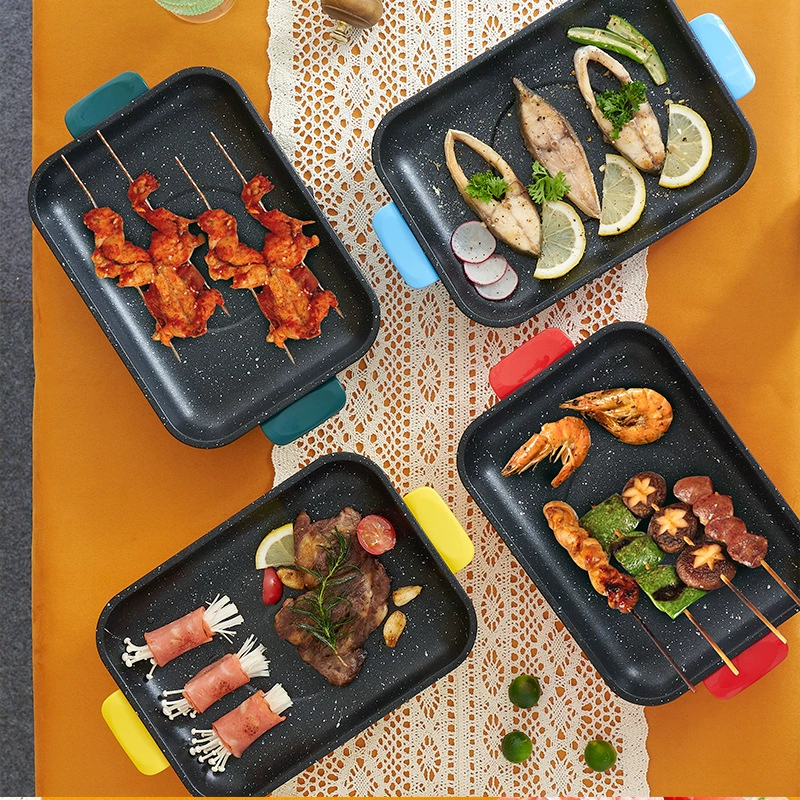 Новый квадратный мини-воздушный диск для takeaway электрической выпечки, дом удобно жарить мясо печь без дыма, без прилипания, электрическая жарочная кастрюля, блюдо из жареного мяса в подарок