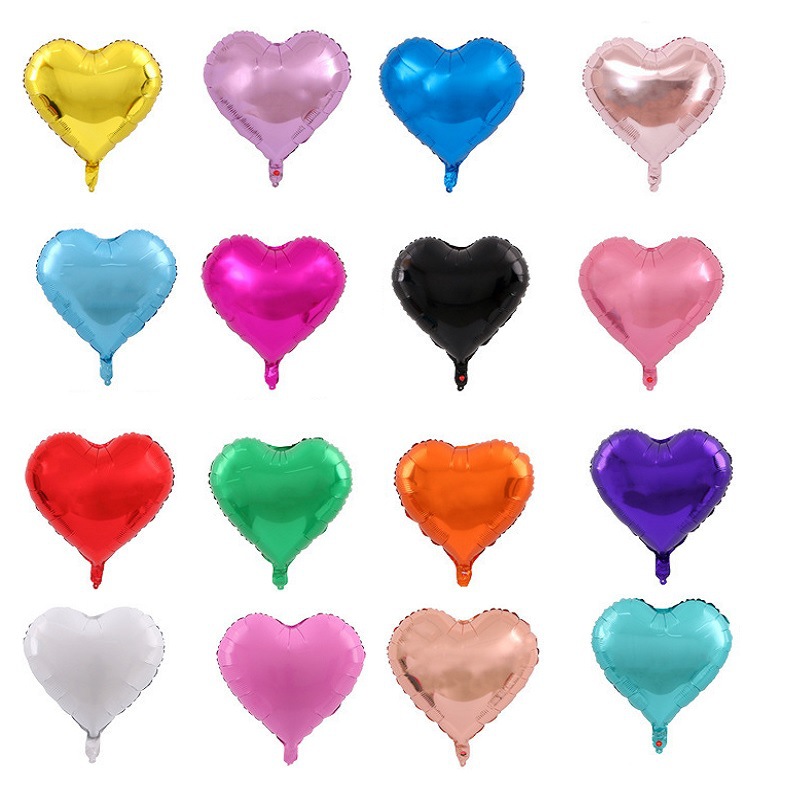 Globos de aluminio en forma de corazón de 18 pulgadas, ideal para bodas, fiestas o decoración romántica.