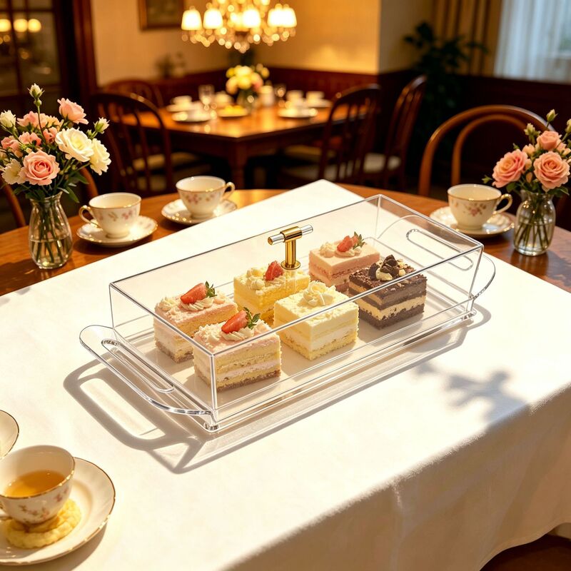 Customized Acrylic Transparent Cake Cover, Rectangular Food, Dessert, Pastry, Candy Dust-Proof and Fresh-Keeping Display Tray Customized Acrylic Transparent Cake Cover, Rectangular Food, Dessert, Pastry, Candy Dust-Proof and Fresh-Keeping Display Tray