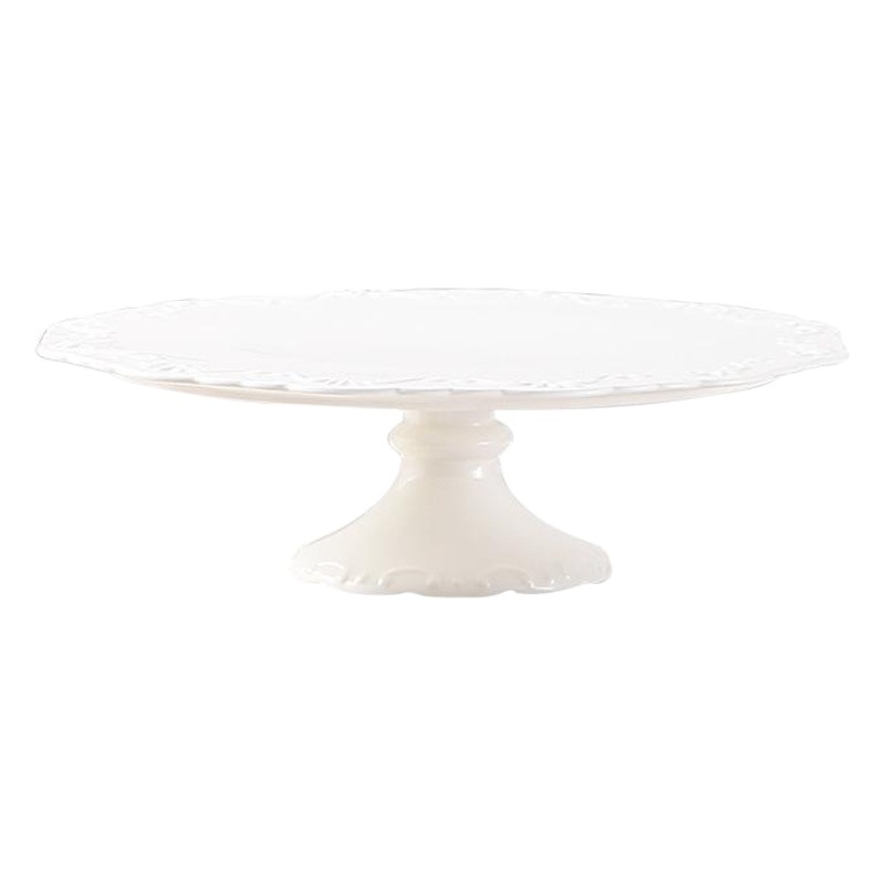 Transfronterizo de estilo europeo vajilla de cerámica Placa de pastel de cumpleaños plato de fruta en relieve postre Copa placa bandeja pastel soporte