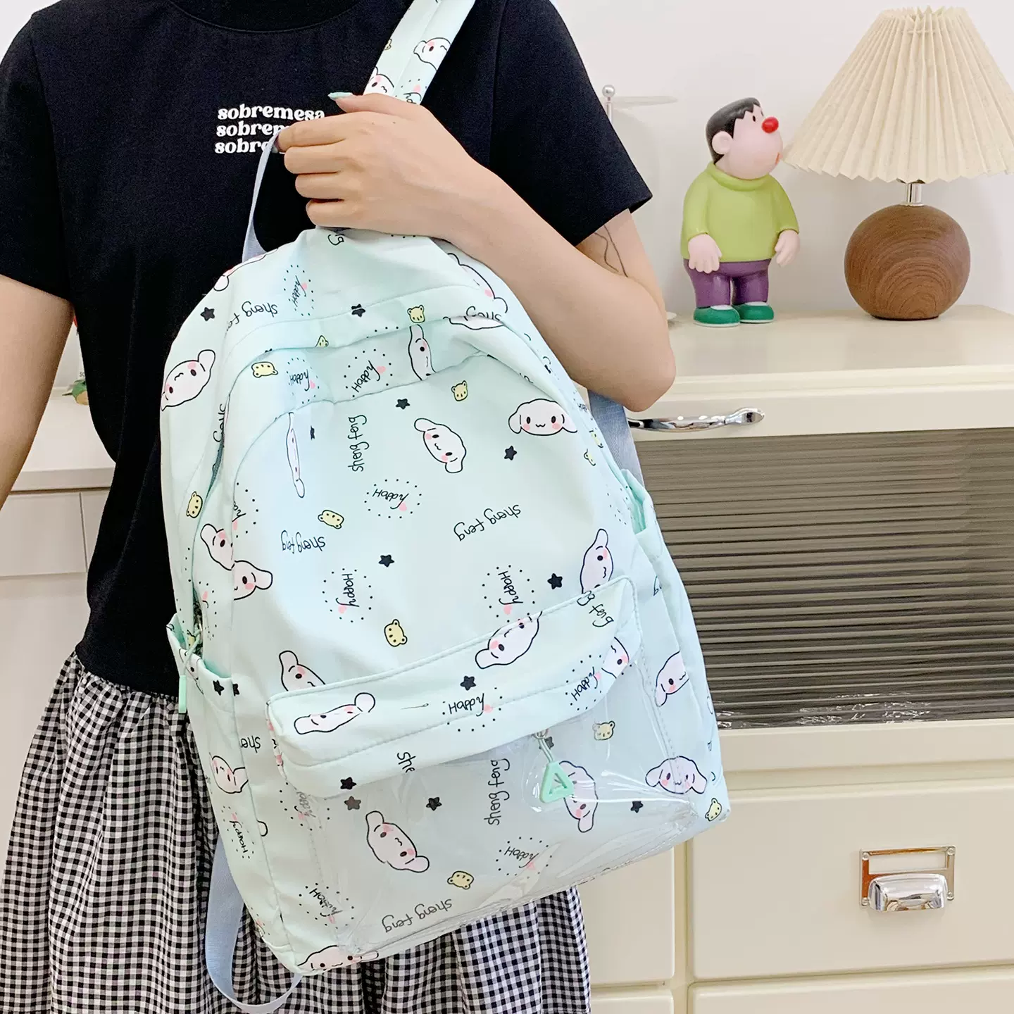 大容量书包女慵懒风初中生高中生学生书包女大学生外出旅游双肩包