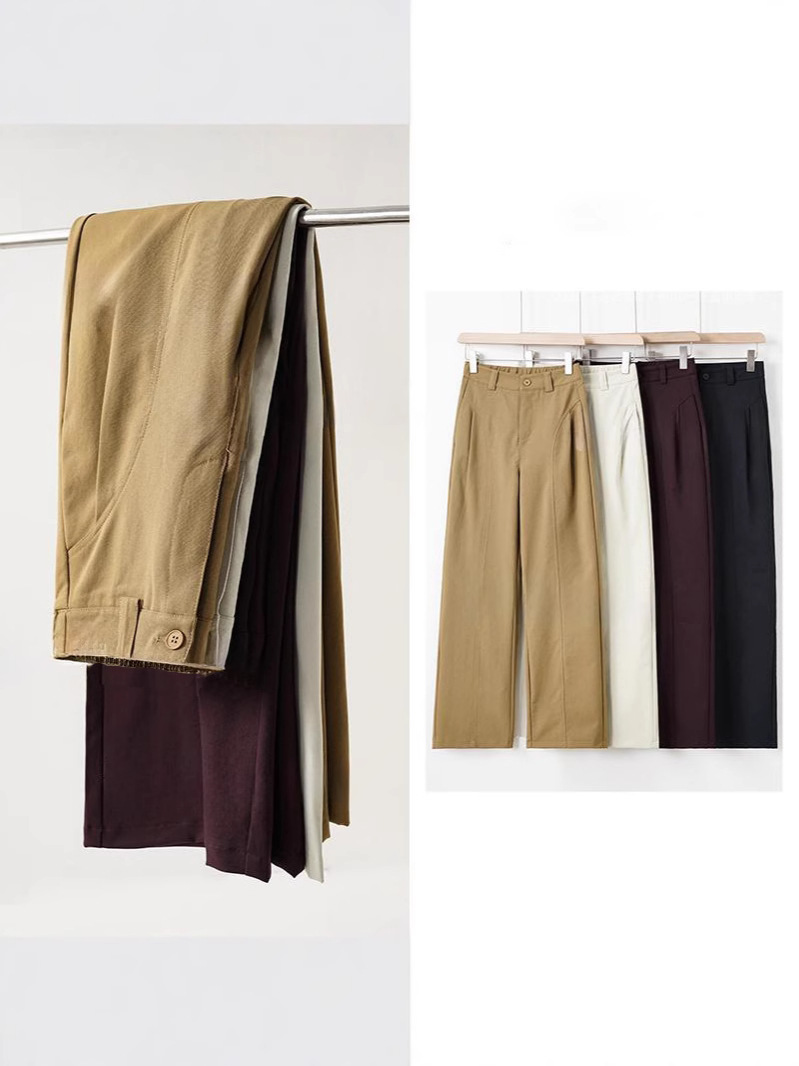 【Light Luxury Boutique】Early Spring New Anti-Wrinkle High-Waisted Slimming Casual Versatile Narrow Straight-Leg Pants a