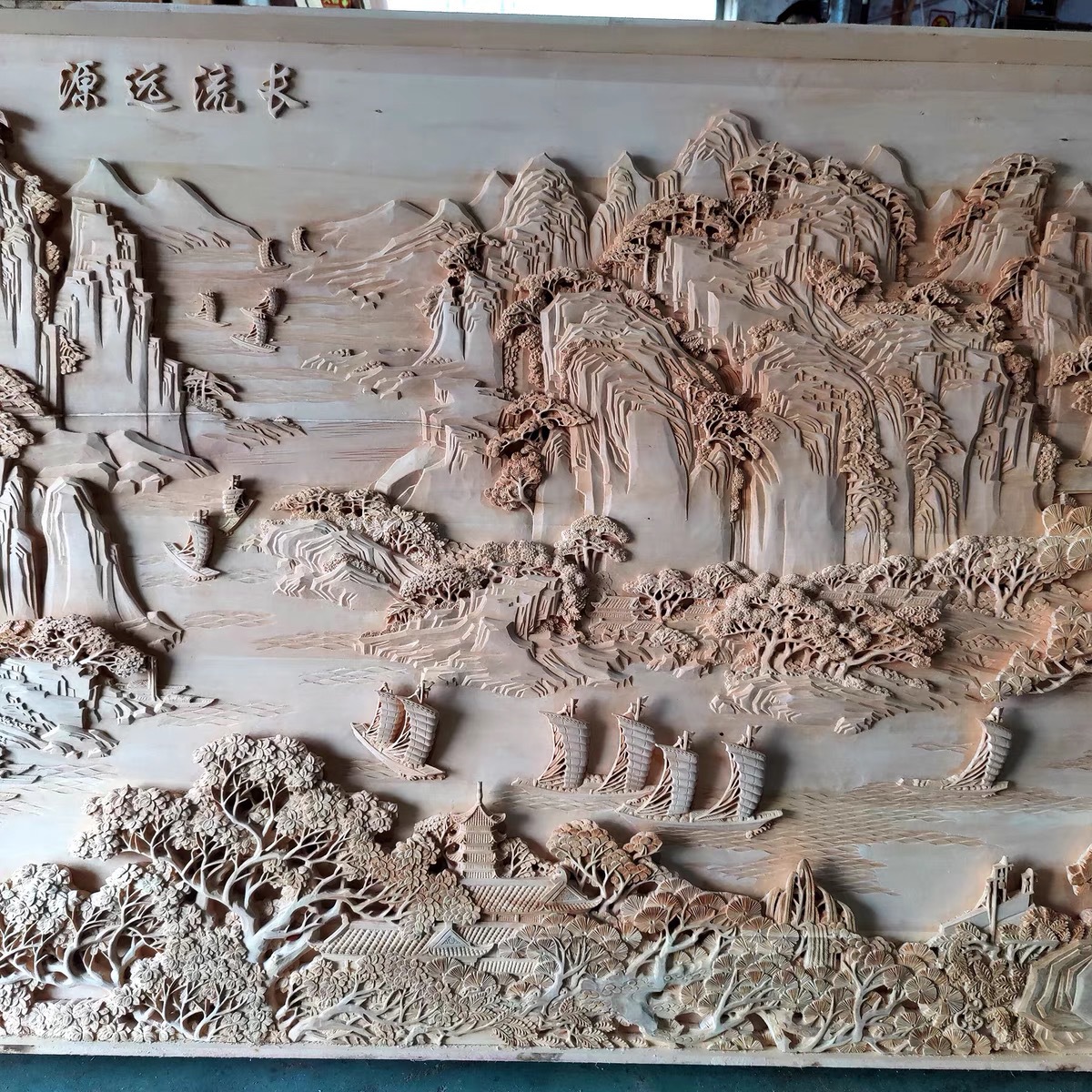 东阳木雕实木屏风椴木手工雕刻浮雕中式背景墙进门玄关别墅装修-阿里巴巴