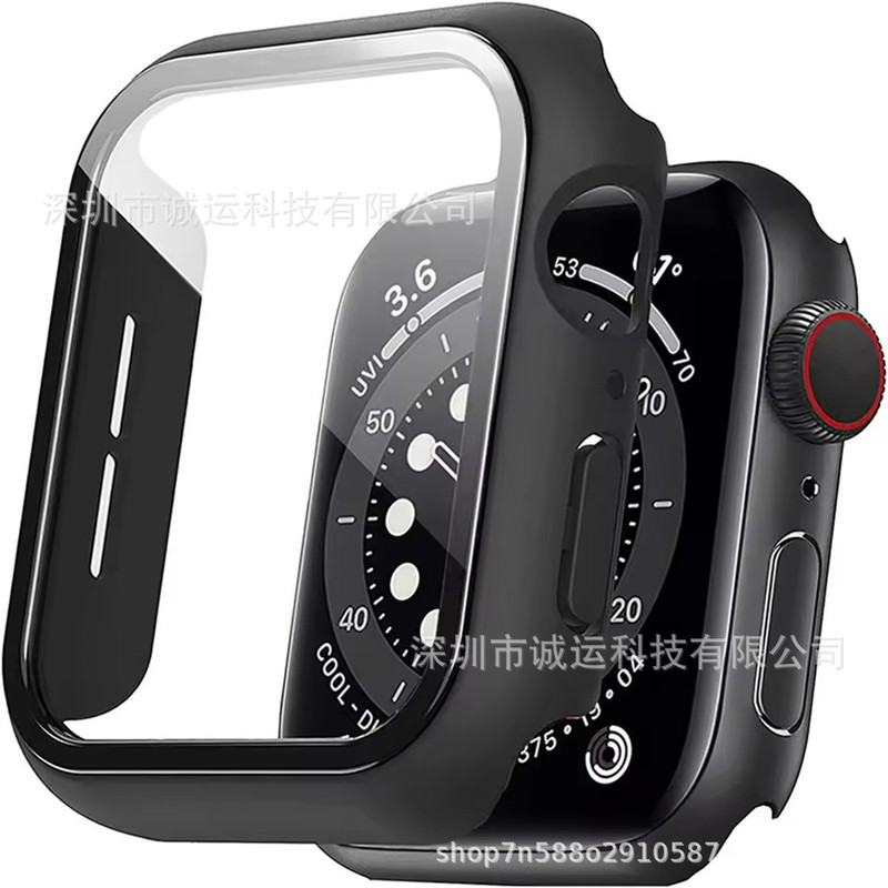 For Apple Watch Case 46mm Button PC Tempered Case Frosted Case Film Integrated applewtach10 Protective Case