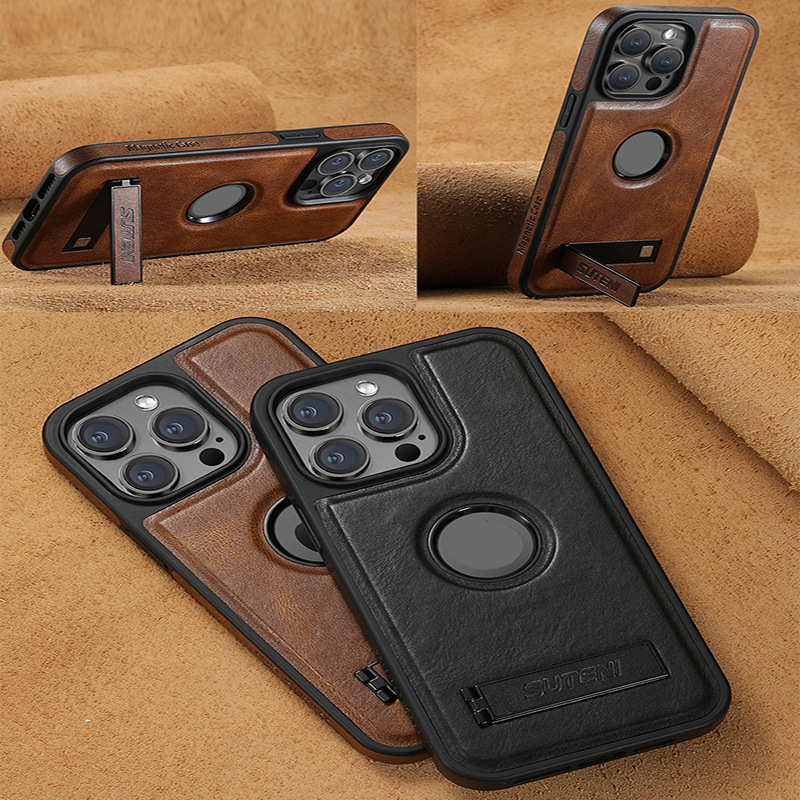 Ốp lưng iPhone từ tính chống rơi họa tiết sáp dầu, dùng cho 14 Pro Max / 15 / 12 / 13 — 【Sáp dầu đen★Da tiếp xúc từ tính tiêu chuẩn] Giá đỡ ngang và dọc, 【Nâu sáp dầu★Da tiếp xúc từ tính tiêu chuẩn] Giá đỡ ngang và dọc, 【Màu Xanh sáp dầu★Da tiếp xúc từ tính tiêu chuẩn] Giá đỡ ngang và dọc, 【Vải Thiều Đen★Da tiếp xúc từ tính tiêu chuẩn] Giá đỡ ngang và dọc chi tiết 3