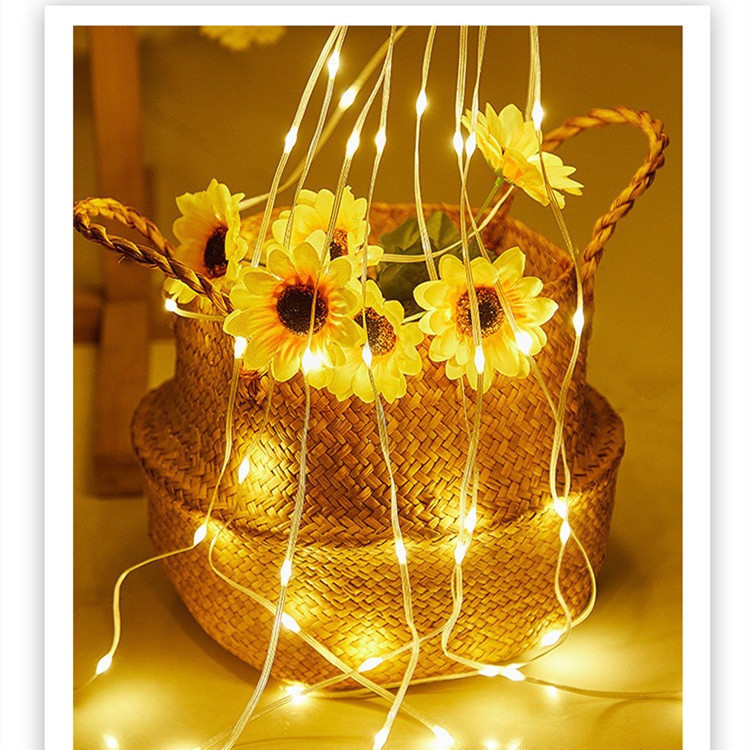 LED cable de cuero alambre de cobre 3x3m USB control remoto de agua dormitorio lámpara cortina decoración de Navidad atmósfera lámpara de cadena