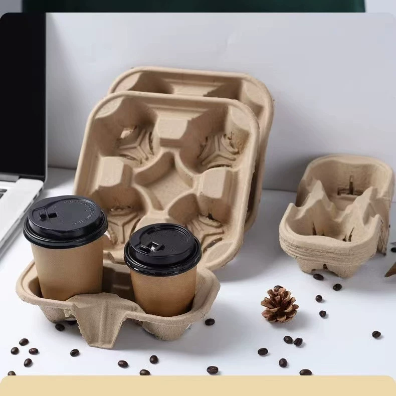 Одноразовый чай с молоком на вынос с одной чашкой двойной чашки с четырьмя чашками