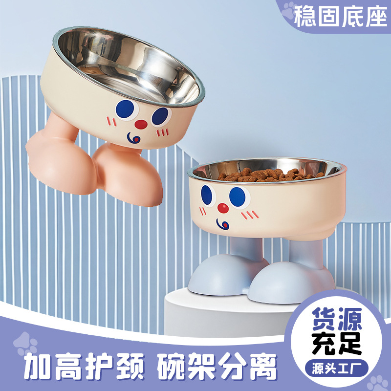 Tacos de gatos transfronterizos de acero inoxidable de alto valor facial Tacos de pies altos Tacos de agua para gatos Tacos de arroz para perros Tacos de gatos antideslizantes Tacos de mascotas