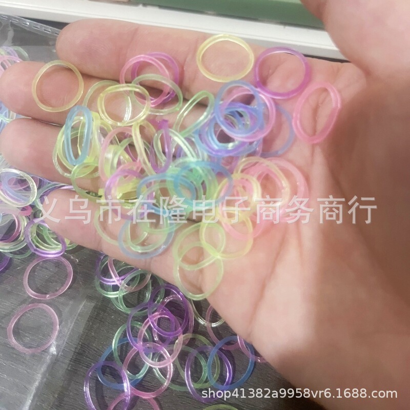 Luminous Rainbow Braided Rubber Band Bracelet DIY Kidsren's Disposable Small Rubber Band Handmade Hair Tie Luminous Rainbow Braided Rubber Band Bracelet DIY Kidsren's Disposable Small Rubber Band Handmade Hair Tie