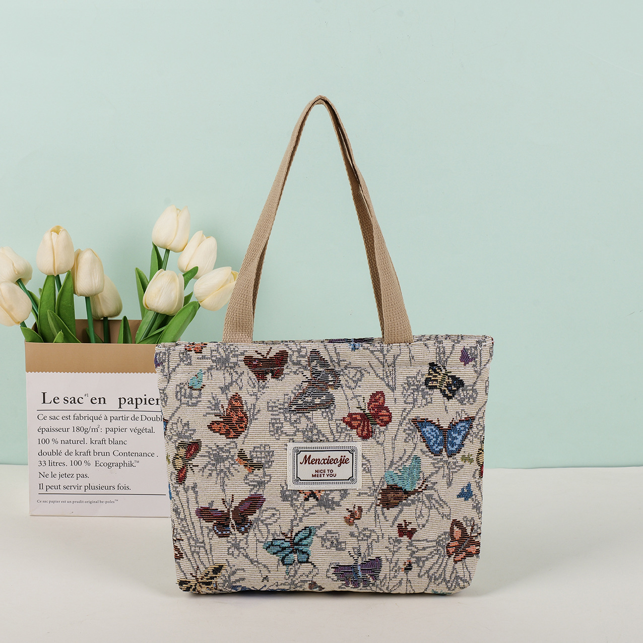 帆布手提包新款大容量轻便外出妈咪包休闲百搭大学生上课通勤包