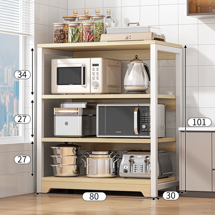 Estante de almacenamiento de cocina piso del hogar horno de microondas de múltiples capas estante simple multifuncional estante de almacenamiento