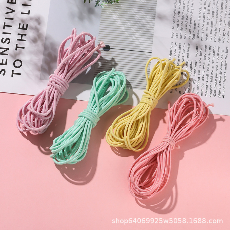 2.5mm Nylon Colorful High Elastic Elastic Rope Rubber Band Handmade DIY Hair Tie Headband Jewelry Material Wholesale