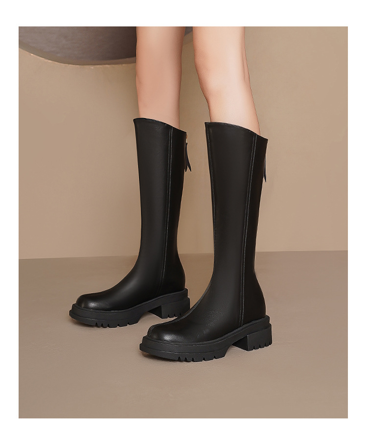 Autumn Winter Women Knight Boots With Inner Height Increase Sole_voghion.com