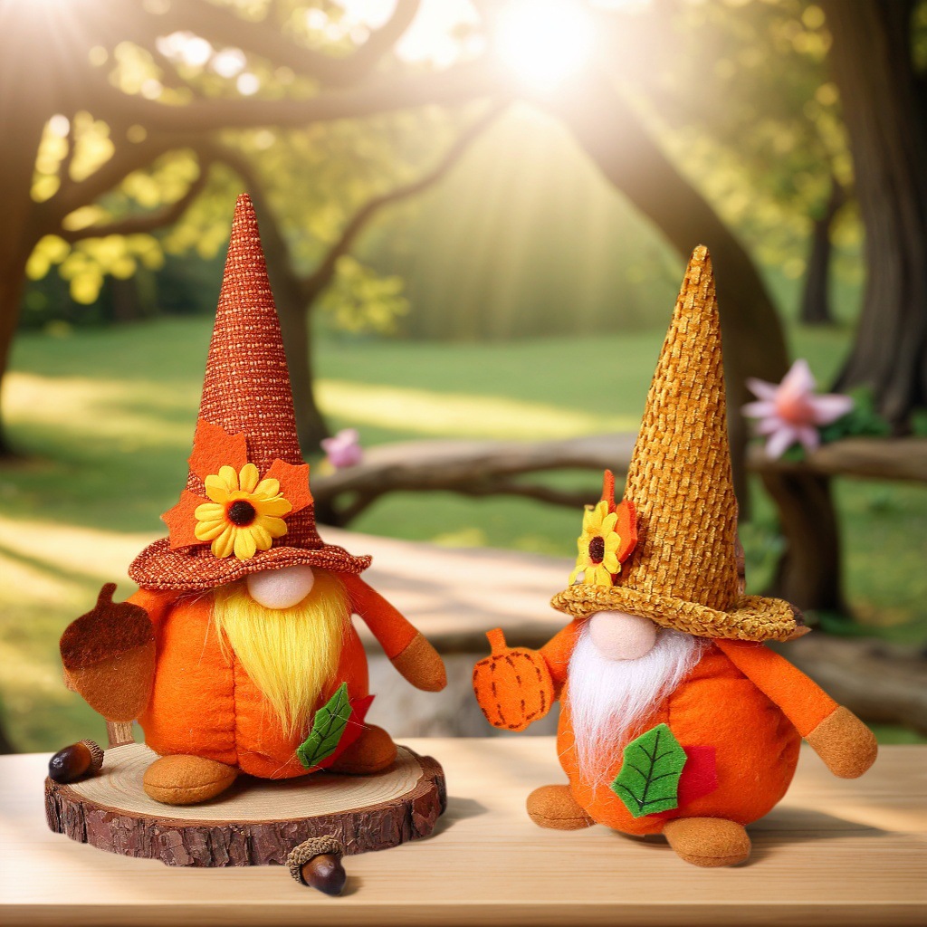 Nuevo festival de cosecha de felpa de Acción de Gracias transfronterizo decoración muñeca sin rostro calabaza hoja de arce Rudolph decoración lote