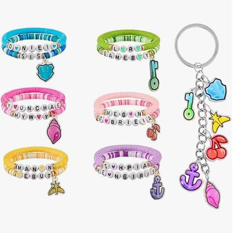 Concert Fan Merchandise Inspired by Friendship: Soft Clay Bracelet, Shell Infinity Key, Protective Shield Keychain Accessories Concert Fan Merchandise Inspired by Friendship: Soft Clay Bracelet, Shell Infinity Key, Protective Shield Keychain Accessories