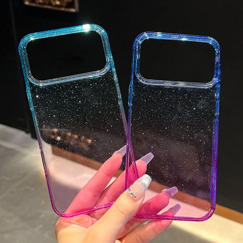 适用iPhone17Promax渐变手机壳苹果16Pro闪粉透明三星S25Ultra壳|undefined