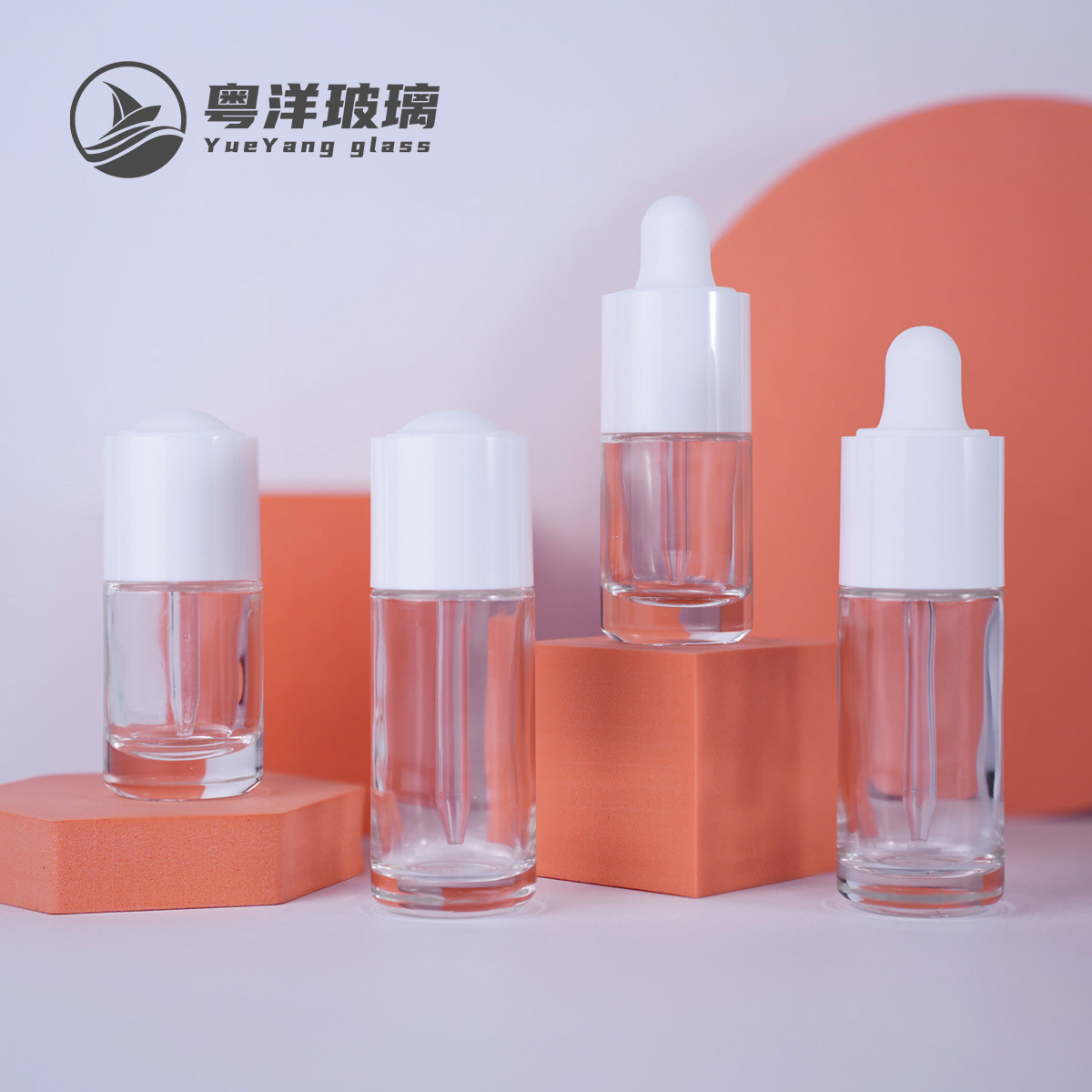 24牙精华液瓶 按压精油瓶 胶头滴管瓶 20ml30ml圆柱化妆品玻璃瓶
