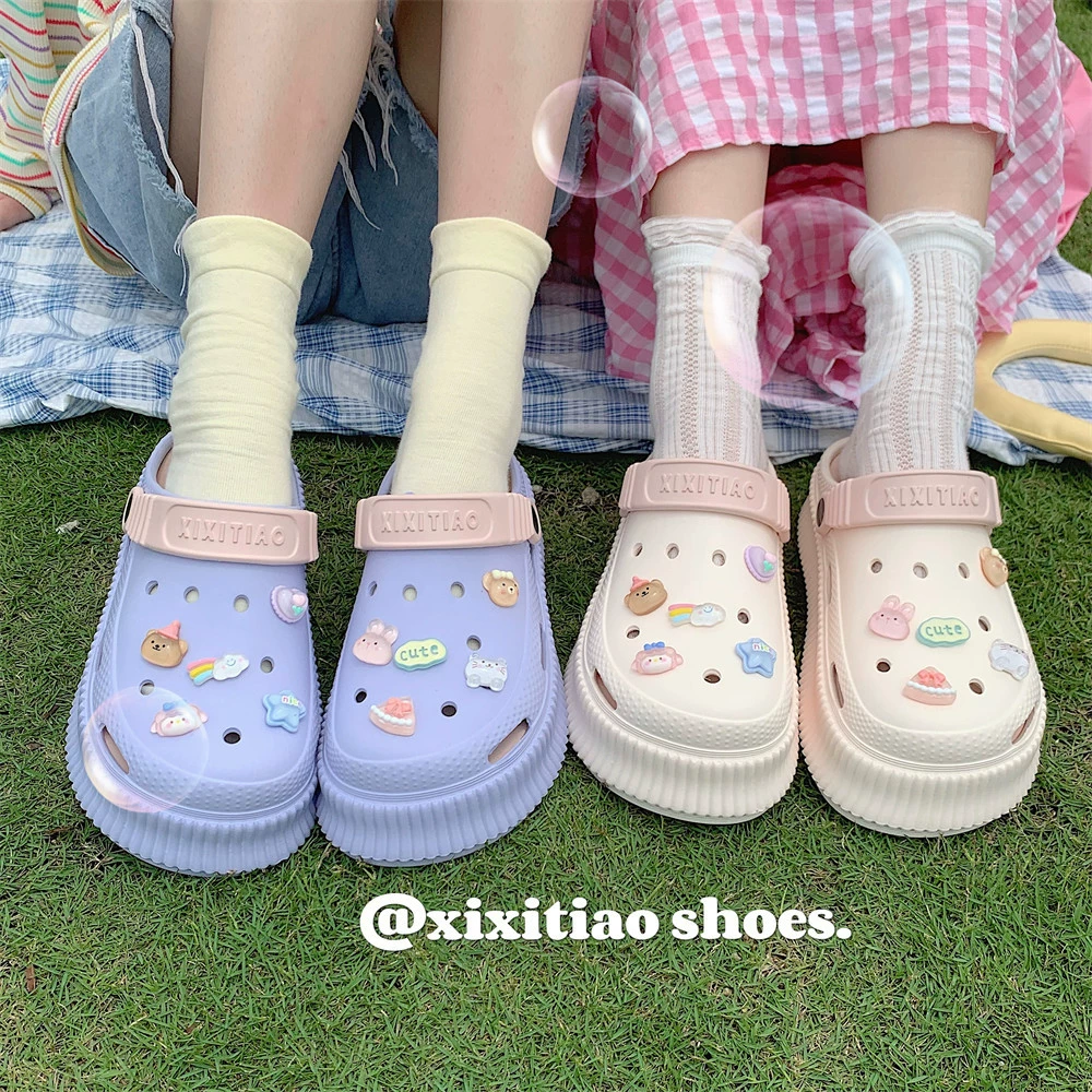 Креативные новые пляжные сандалии для морского отпуска, женские летние туфли на платформе, увеличенная высота, eva, пещерные туфли на платформе