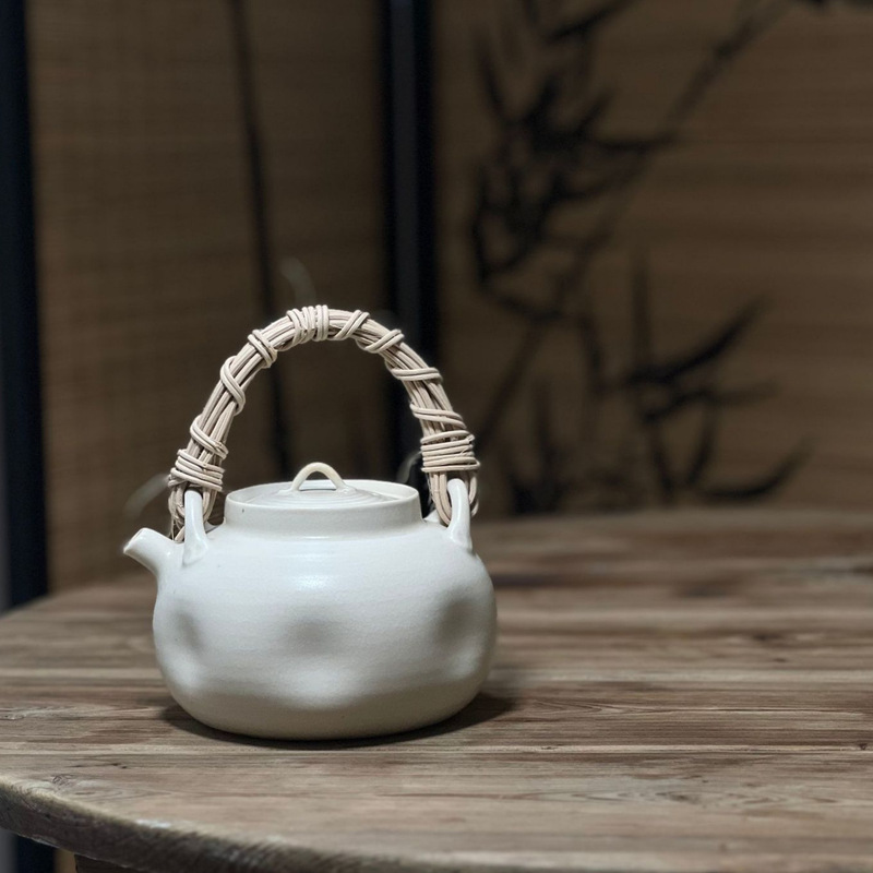 Original Mineral Handmade White Clay Sand Pottery Pot Electric Ceramic Stove Set Kettle for Boiling Water and Making Tea, Suitable for Open Flame Use