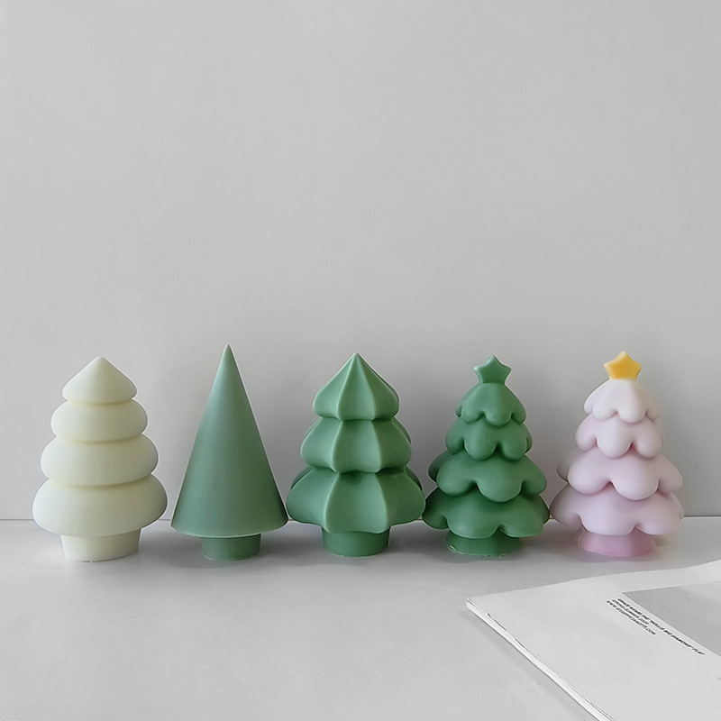 Jiahui Mei árbol de Navidad molde de silicona molde de cera de banana de Navidad DIY jabón hecho a mano piedra de perfume para acompañar regalos