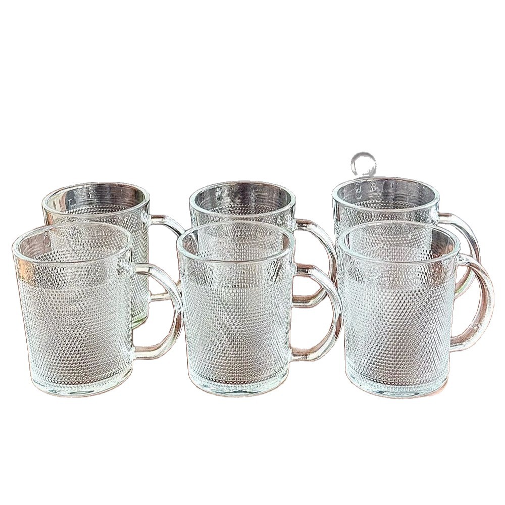 Glasmugg med handtag för kaffe och te hamrad design_voghion.com