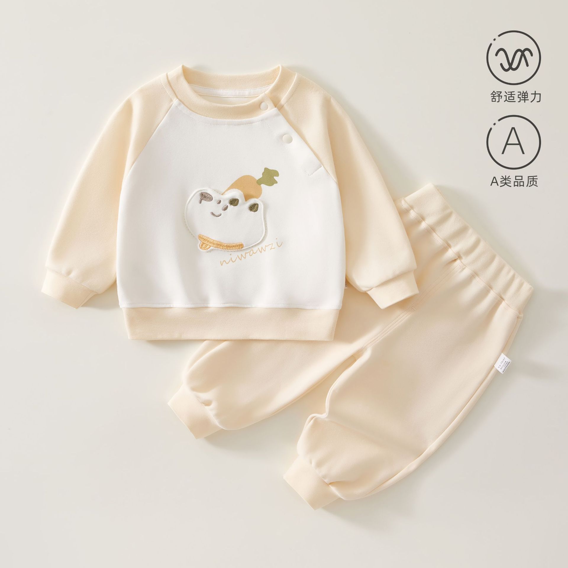 Children's Suit Spring Clothing 2025 New Male and Female Baby Sweatshirt and Sweatpants Spring Infant Clothing Split Two-Piece Set