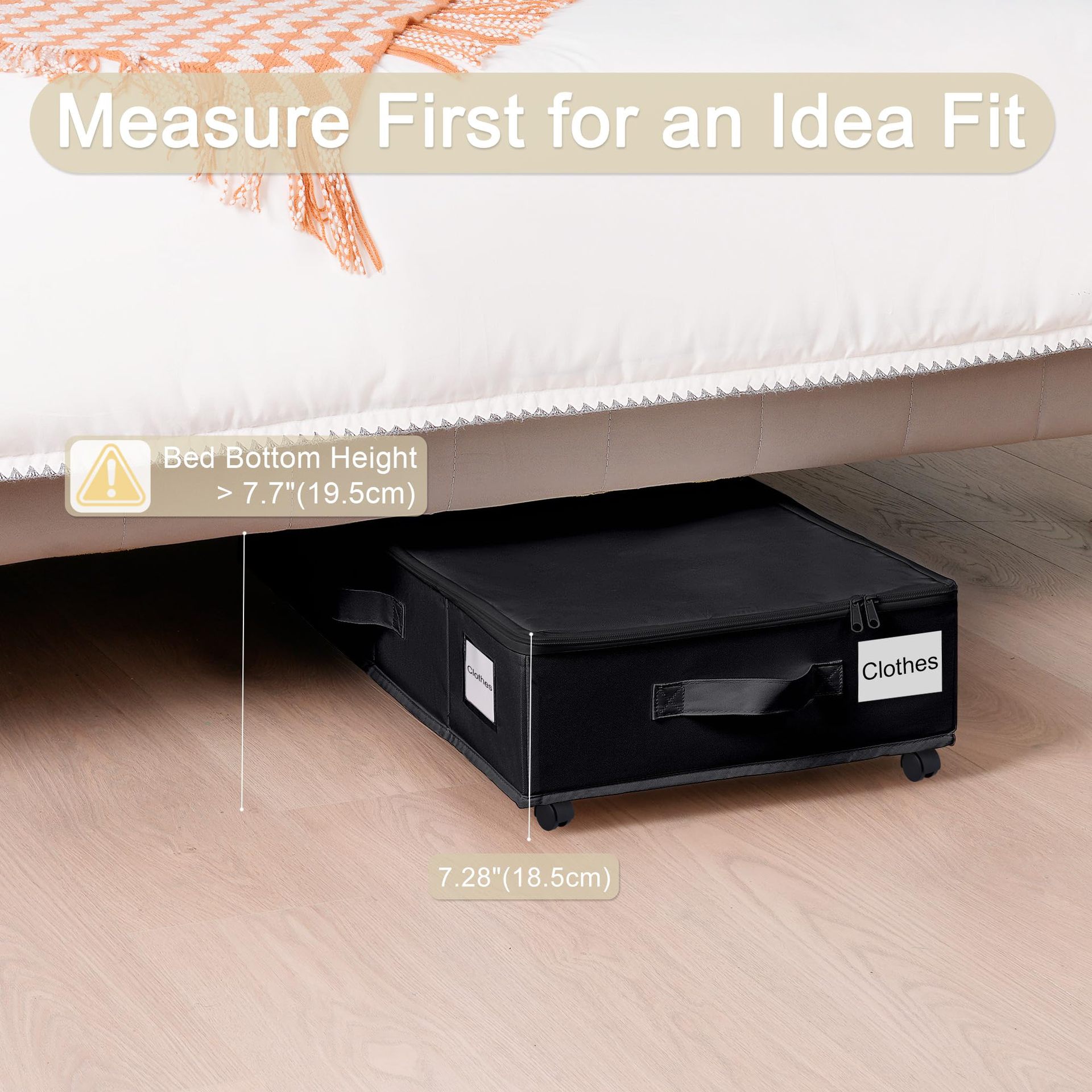 Foldable Under Bed Storage Box With Wheels, Dustproof Rolling Storage Organizer For Clothes, Shoes, Sundries, Bedroom Home Space Saving Container_maomaolike.com