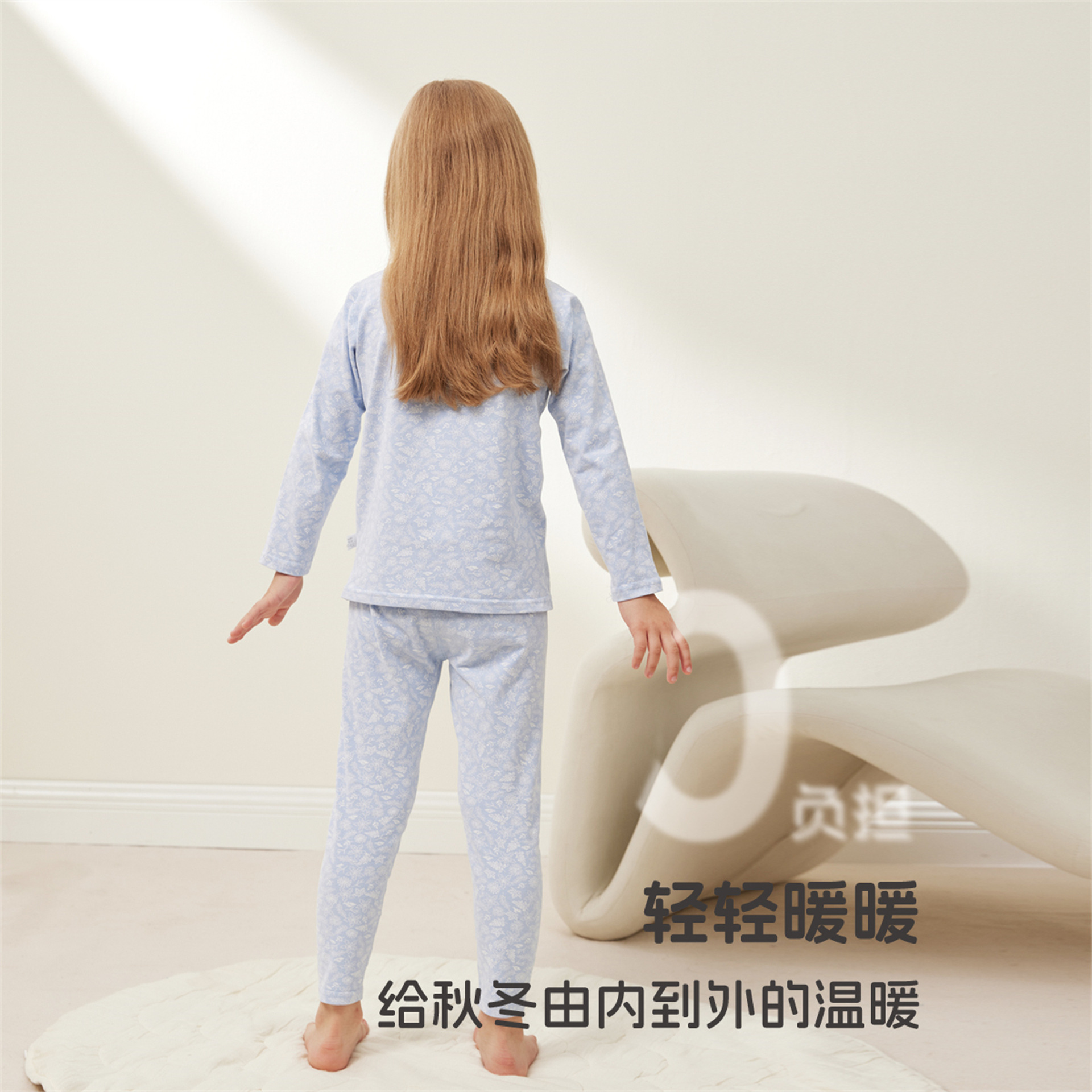 (2개) 어린이 잠옷 여성용 긴팔 가을 옷과 바지 세트 클래스 A 면 뼈없는 봄 및 가을 클래스 A 큰 어린이를위한 면화 1-3 세