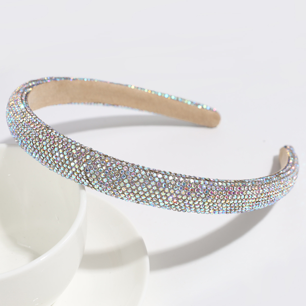 40g Weight Hair Band Hair Accessories Type 1 Piece Quantity Daily Occasion Rhinestone Material Solid Color Pattern Women's Gender Simple Style Style Women's Simple Style Solid Color Rhinestone Hair Band 11